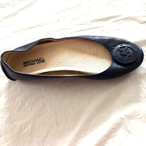 NWOT MICHAEL Michael Kors Lindsey Leather Ballet Flats navy SZ 8 M - Picture 12 of 14
